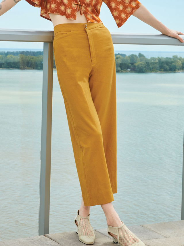 Branson Silk Wide Leg Pants in Mimosa Yellow – Verte Mode